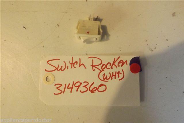 WHIRLPOOL STOVE 3149360 Switch, Rocker (white) USED PART WHIRLPOOL STOVE 3149360 Switch, Rocker (white) USED PART